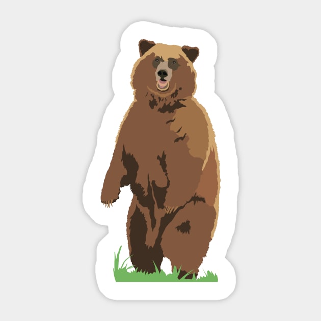 Standing Grizzly Bear Sticker by NorseTech